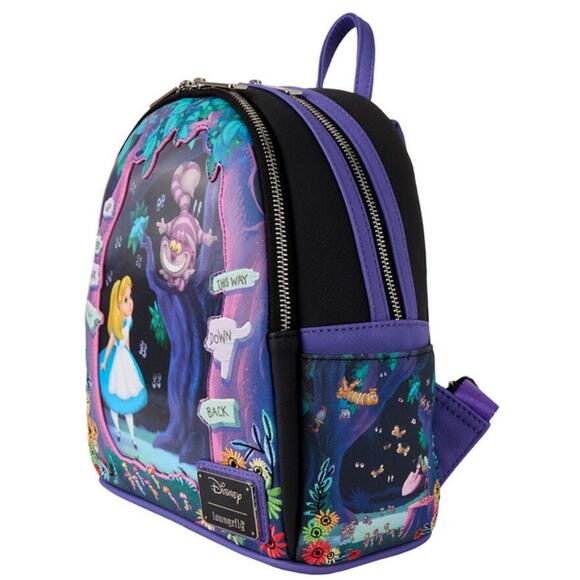 Loungefly Disney Alice in Wonderland Cheshire Cat-Mini Backpack (NWT) - Picture 3 of 6